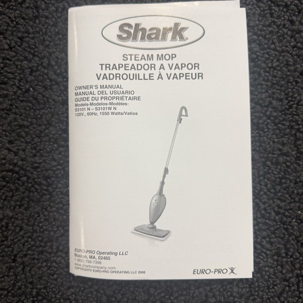 OEM Shark S3101 Series Steam Pocket Mop Owner's Guide Manual Instructions